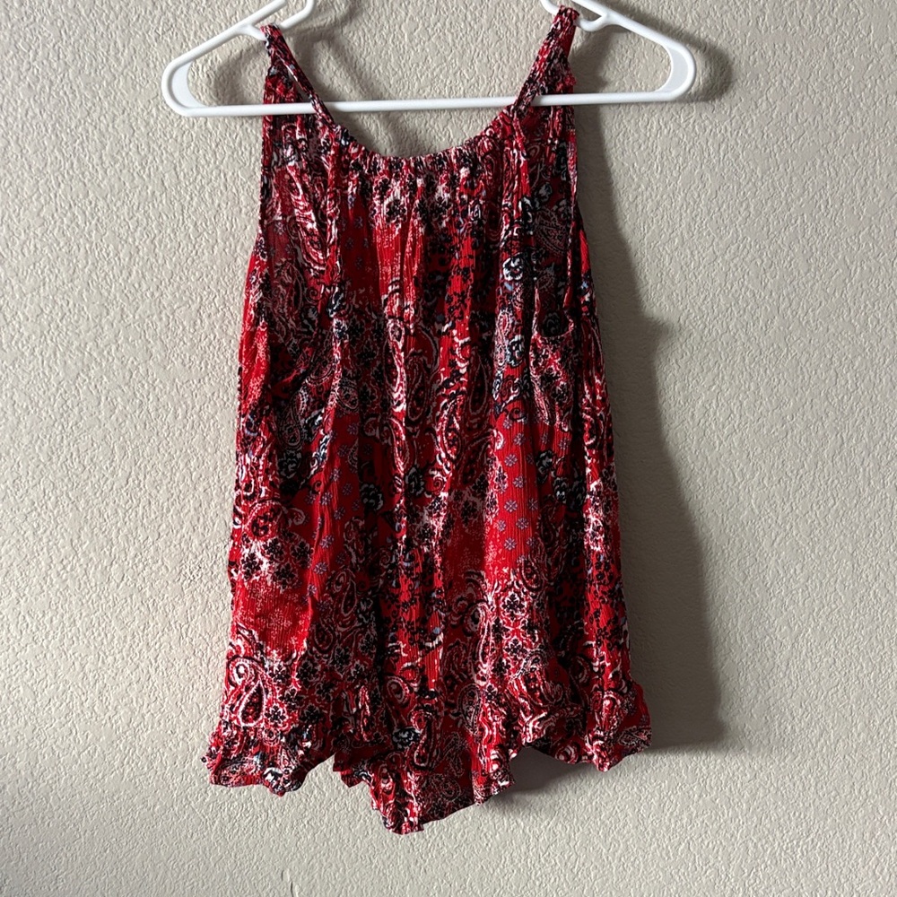 Maurices Red and Black Paisley Camisole